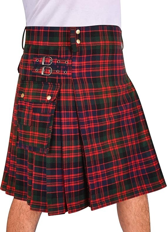 MacDonald tartan utility kilt styled for everyday Highland wear