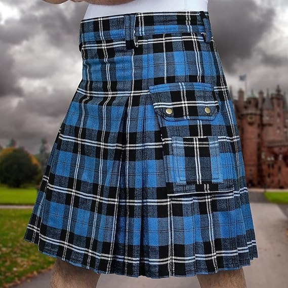 Remsey Blue tartan utility kilt