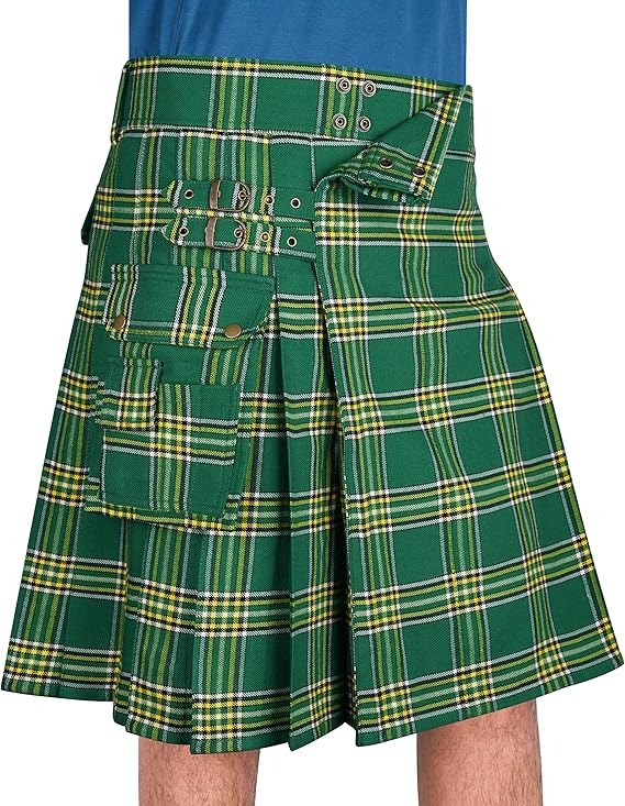 Irish green tartan kilt
