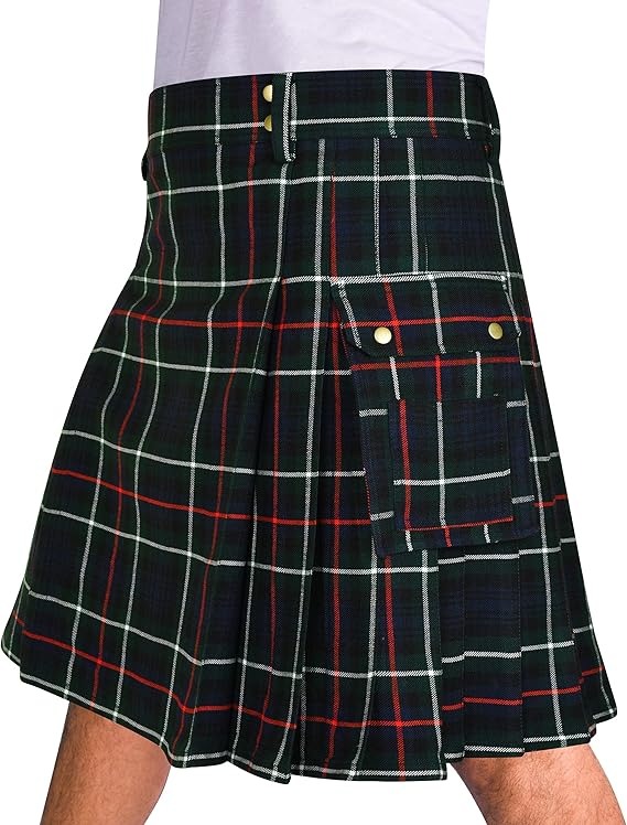 Mackenzie tartan kilt pleats for storage